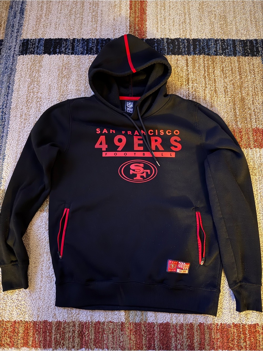 NFL San Francisco 49ers Black and Red Pullover Hoodie